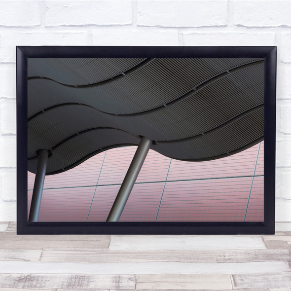 Architecture Abstract Waves Pink Wave Shapes Geometry Pastel Wall Art Print
