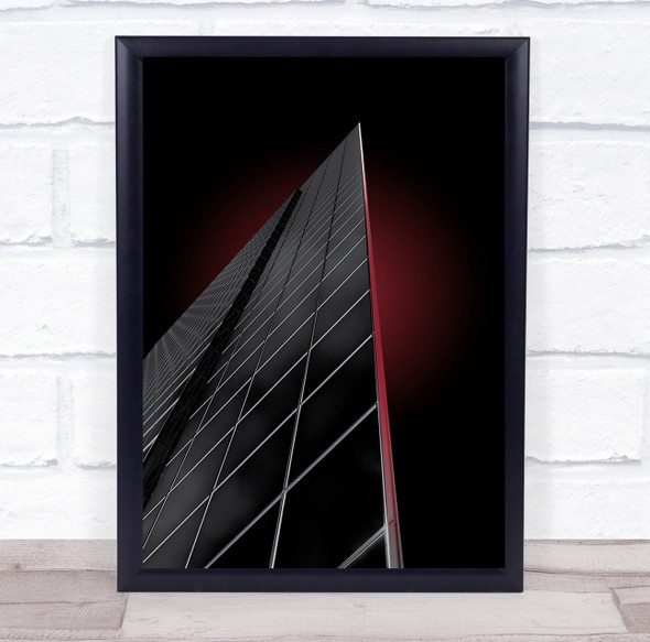 Architecture Modern Cityscape Skyscraper Lines Red Selective Wall Art Print