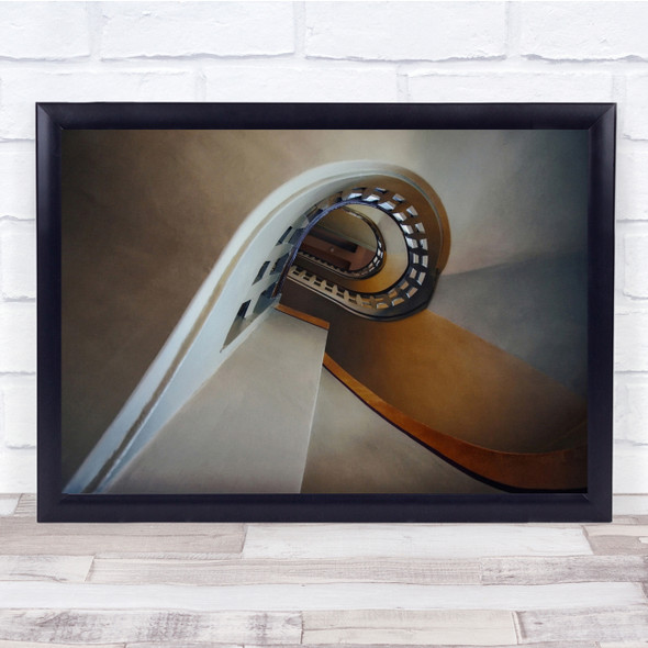 Architecture Surreal Orange Conceptual Abstract Stairs Hagen Wall Art Print