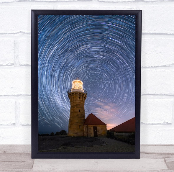Astrophotography Stars Sky Night Australia Lighthouse Sydney Wall Art Print