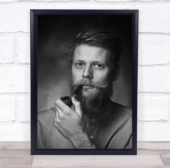 Beard Sailor Captain Pipe Smoke Smoking Smoker Moustache Man Wall Art Print