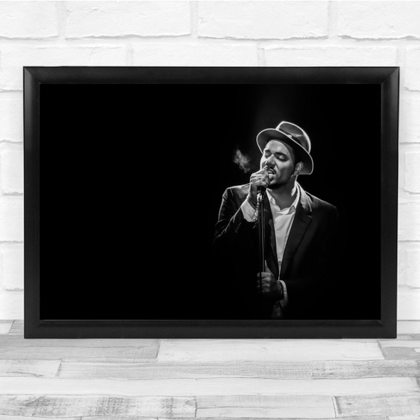 Concert Singer Jazz Hat Ben Loncle Soul Performance Dark Low Wall Art Print