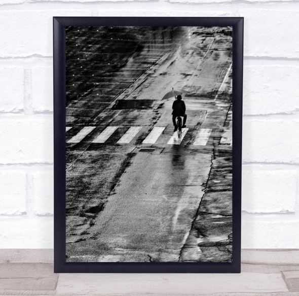 Della-Latta-Massimo Street Lucca Black White Bicycle Stripes Wall Art Print