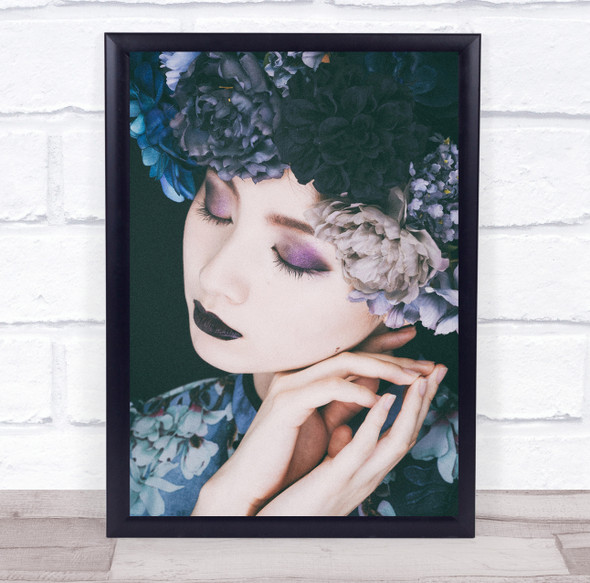 Light Studio Noble Mauve Blue floral woman purple eye shadow Wall Art Print