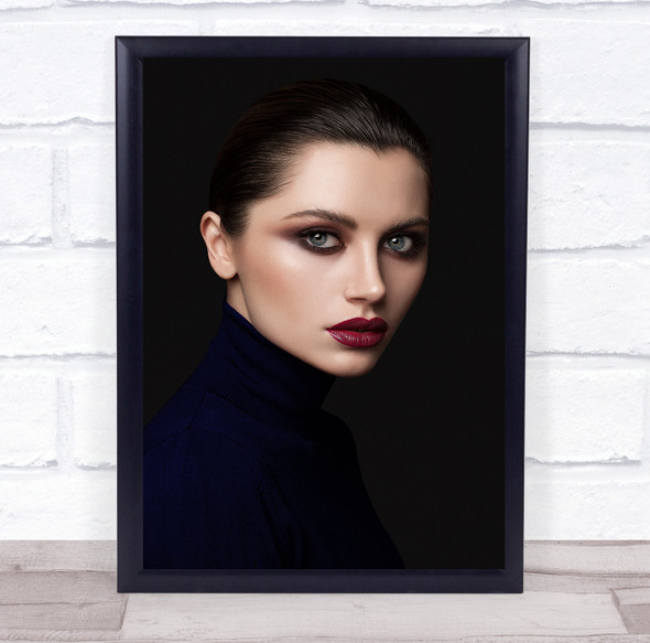 Portrait Girl Russian Russia Model Woman Lips Lipstick Mouth Wall Art Print