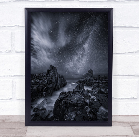 Seascape Bombo Rock Kiama Australia Night Nightsky Astronomy Wall Art Print