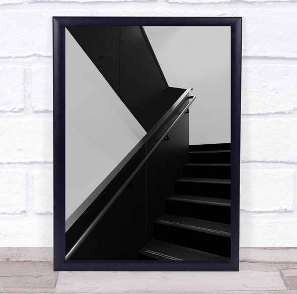 Stairs Staircase Handrail Architecture Steps Shapes Geometry Wall Art Print