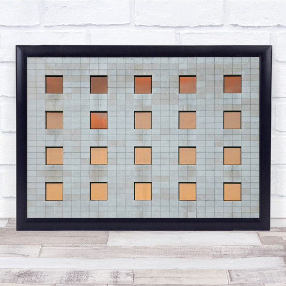 Abstract Wall Window Gold Square Rectangle Geometry Graphic Wall Art Print