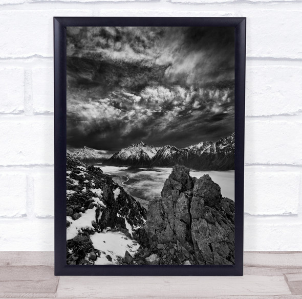 Alps Mountains Mount Cook Mt New Zealand Landscape Mountain Wall Art Print