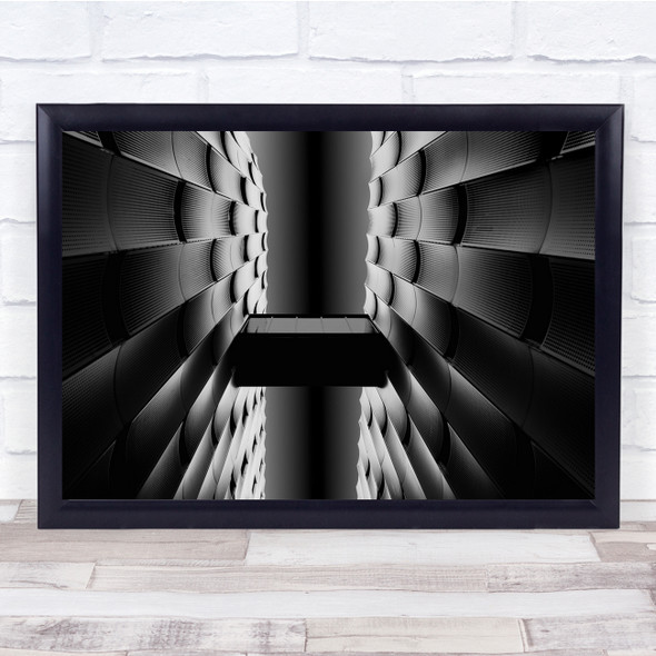 Architecture Abstract Lines Building Black White Monochrome Wall Art Print