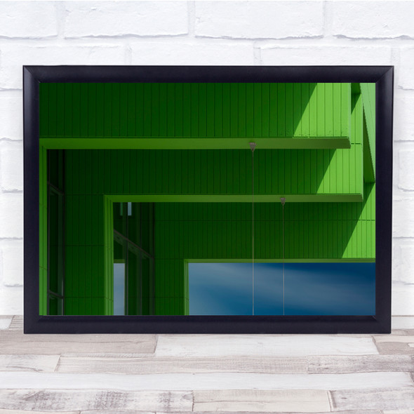 Architecture Abstract Lines Building Colourful Green Guides Wall Art Print