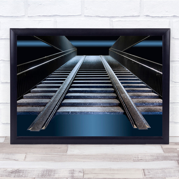 Architecture Lines Abstract Stairs Bleu Unknown Destination Wall Art Print