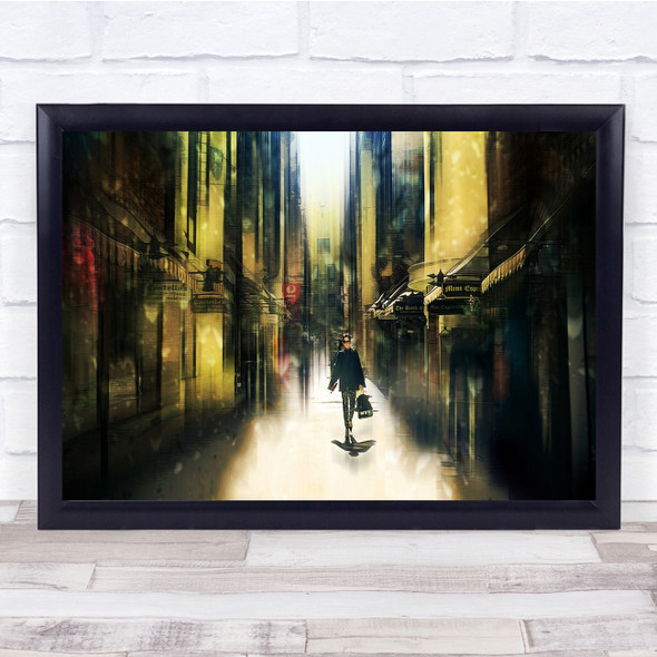 City Street Motion Oil Painting People Shopping Street Life Wall Art Print