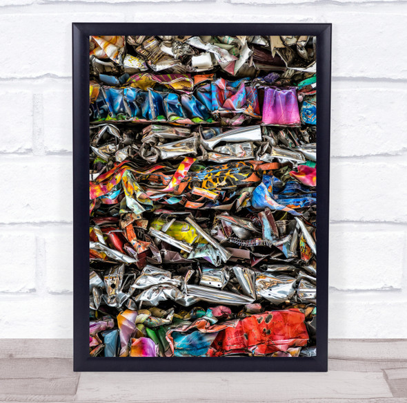 Colourful Metal Pressed Waste Rubbish Colour Colors Pattern Wall Art Print