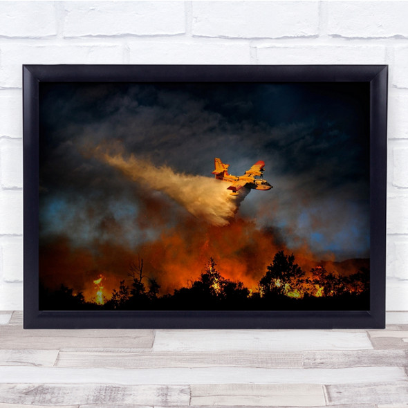 Fire Flame Disaster Catastrophe Accident Rescue Firefighter Wall Art Print