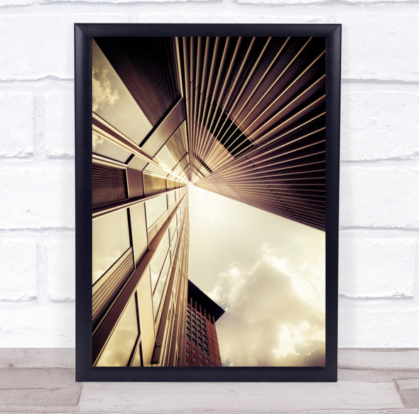 Frankfurt Gold Architecture Perspective Toned Germany Lines Wall Art Print