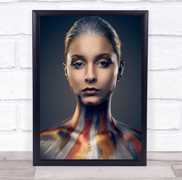 Paint Cosmic Futuristic Ssci-Fi Portrait From Another World Wall Art Print