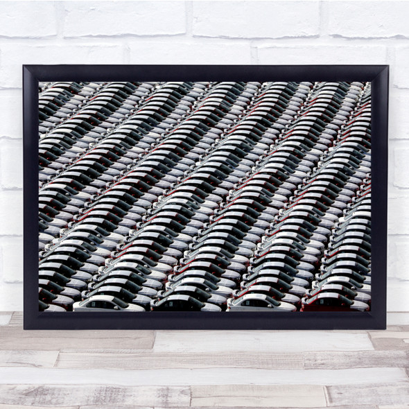 Parking Lot Car Cars Repetition Pattern Abstract Wave Waves Wall Art Print