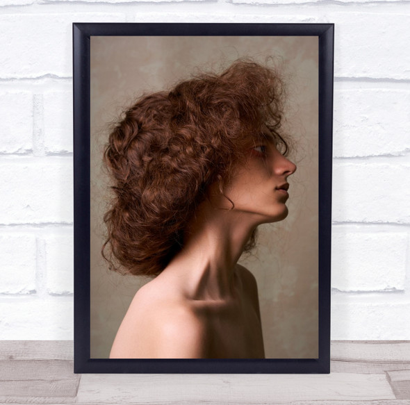 Portrait Profile Hair Girl Model Woman Brown La Scapigliata Wall Art Print