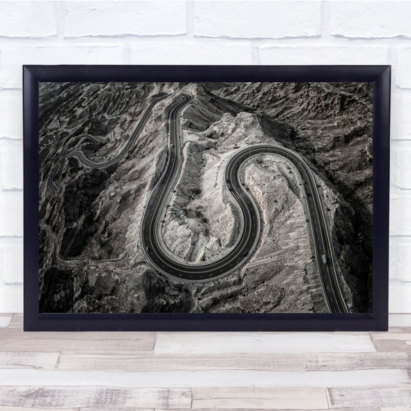 Road Meander Meandering Drive Driving Cars Desert Landscape Wall Art Print