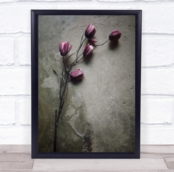 Still Life Flower Flora Floral Flowers Bouquet Purple Tulip Wall Art Print