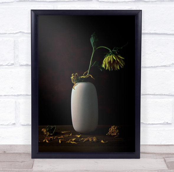 Sunflower Sunflowers Wither Withered Dead Death Vase Flower Wall Art Print