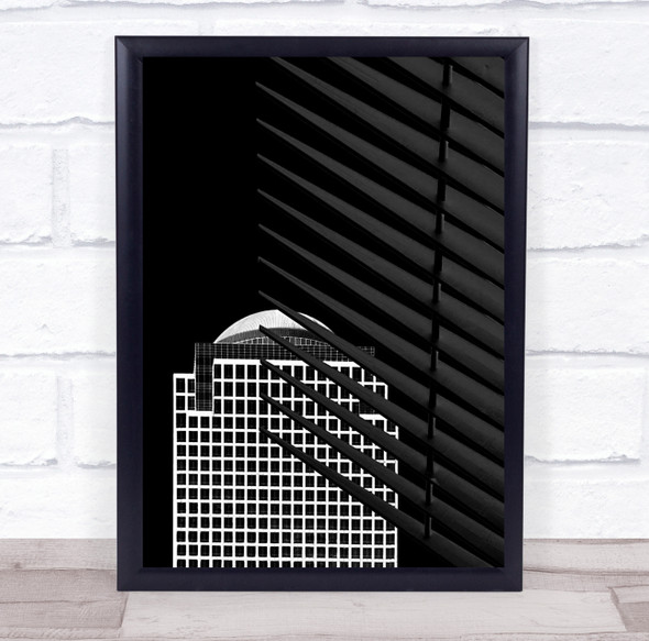 The Calatrava Touch building windows spikes black and white Wall Art Print