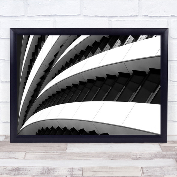 Abstract Pattern Geometry Shapes Wall Facade Black & White Wall Art Print