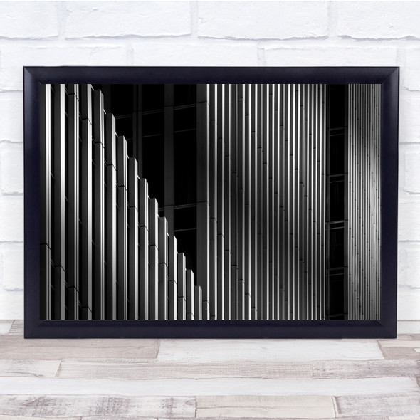 Architecture Abstract Lines Building Black White Verticals Wall Art Print