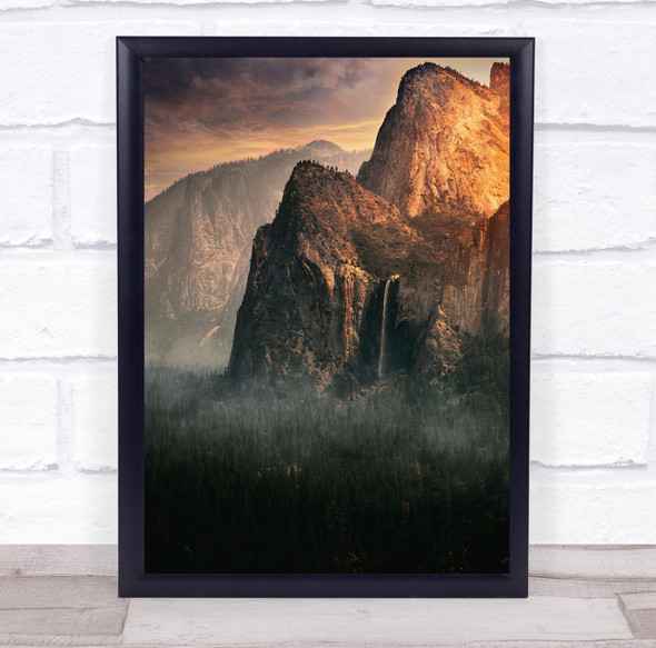 Landscape Yosemite California USA Travel Waterfall Scenery Wall Art Print