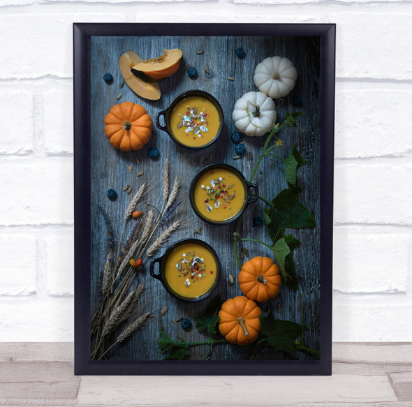 Pumpkin Soup Fall Ginger Creamy Pureed Dinner Eat Pumpkins Wall Art Print