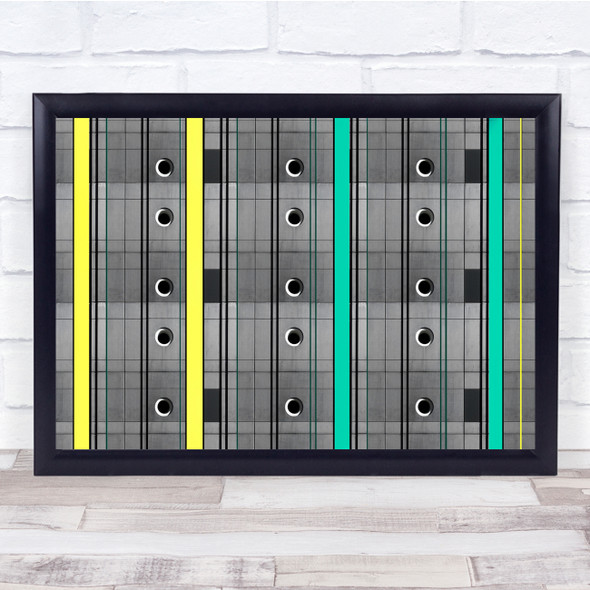 Architecture Abstract Facade Round Windows Stripes Colors Wall Art Print