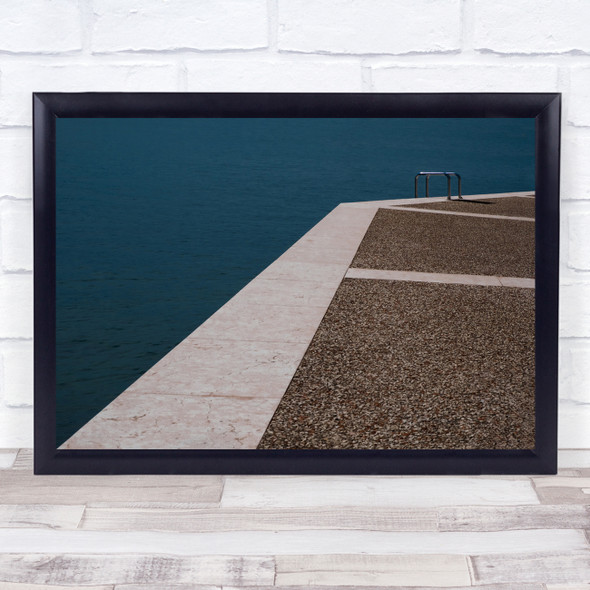 Bay Sea Ocean Water Ladder Summer Vacation Holiday Resort Wall Art Print