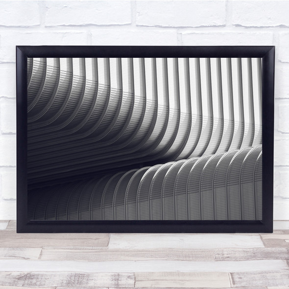 Italy Black & White Geometry Shapes Architecture Abstract Wall Art Print