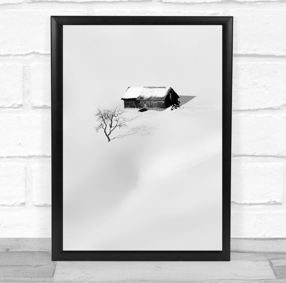 Landscape Simple Simplicity Minimal Minimalism House snow Wall Art Print