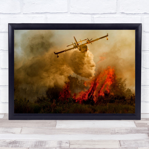 Orria Italy Fire Forest Disaster Burn Flame Flames Rescue Wall Art Print
