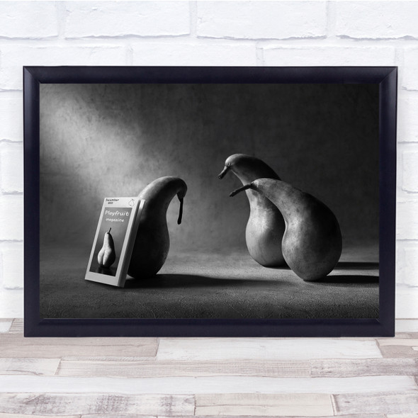 Pear Fruit Conceptual Reading Magazine Story Moral Family Wall Art Print