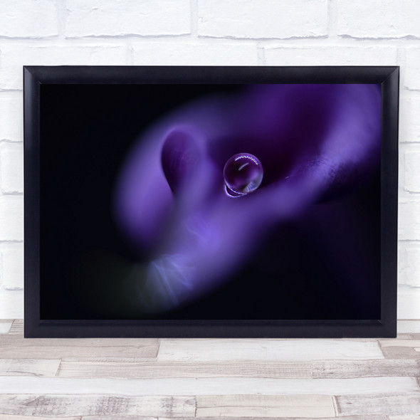 Purple Violet Drop Bokeh Dark Low Key Low-Key Pearl Water Wall Art Print