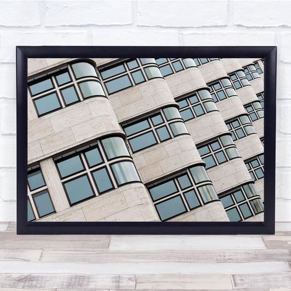Windows Berlin Facade Shell House Rows Repetition Pattern Wall Art Print
