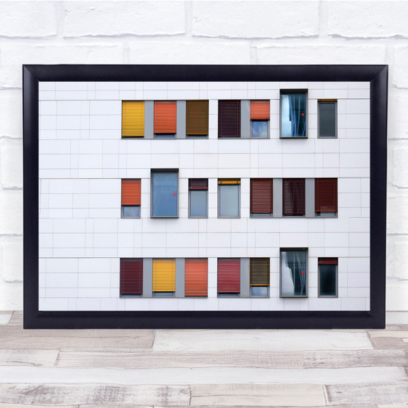 Architecture Graphic Facade Wall Windows Geometry Shapes Wall Art Print