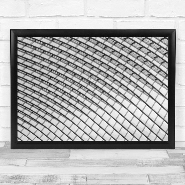 Black & White Pattern Repetition Lines Diagonal Abstract Wall Art Print