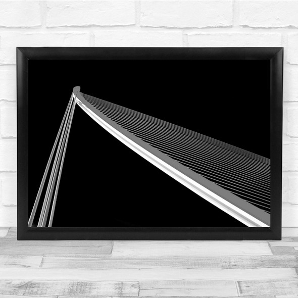 Bridge Harp Black & White Architecture Contrast Abstract Wall Art Print