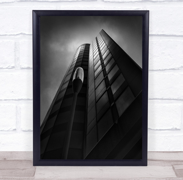 Brussels Light building Monochrome Lamp Shapes Last Rays Wall Art Print