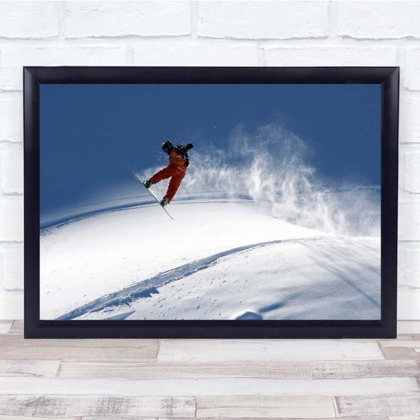 Freeride Snowboard Action Sport Winter Speed Motion Snow Wall Art Print