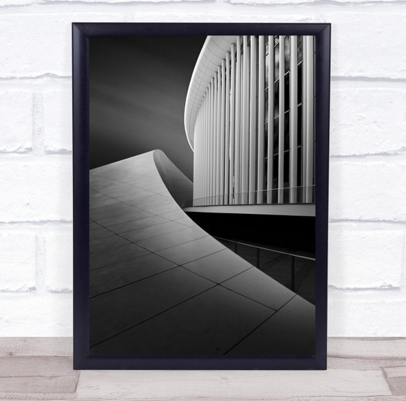 Luxembourg Lines Architecture Philharmonic Black & White Wall Art Print