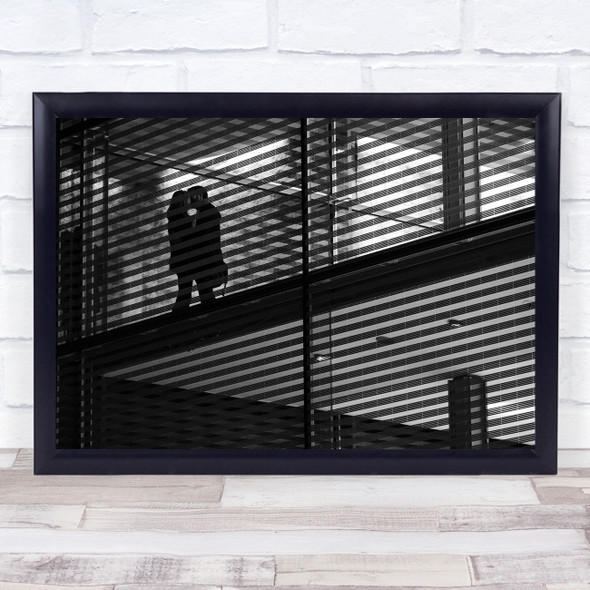 Night Affair Building Kiss Secret Lines Hug Embrace Love Wall Art Print