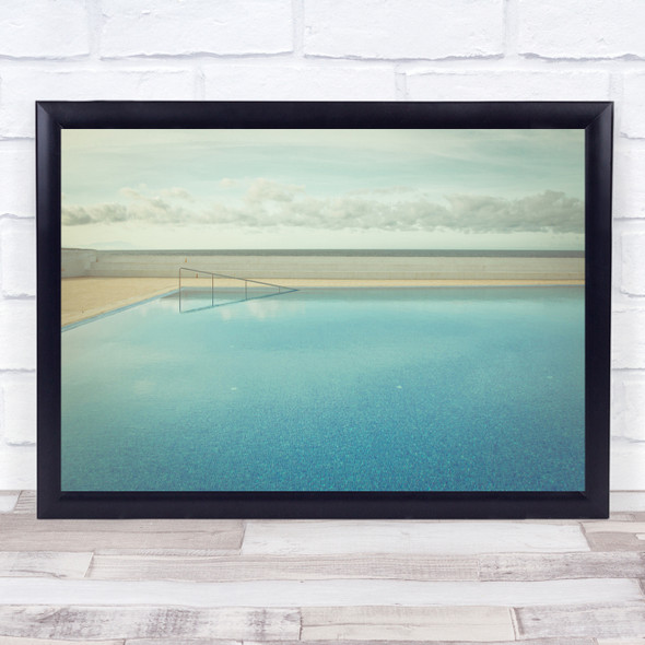 Pool Calm Coast Clouds Water Empty Infinity Architecture Wall Art Print