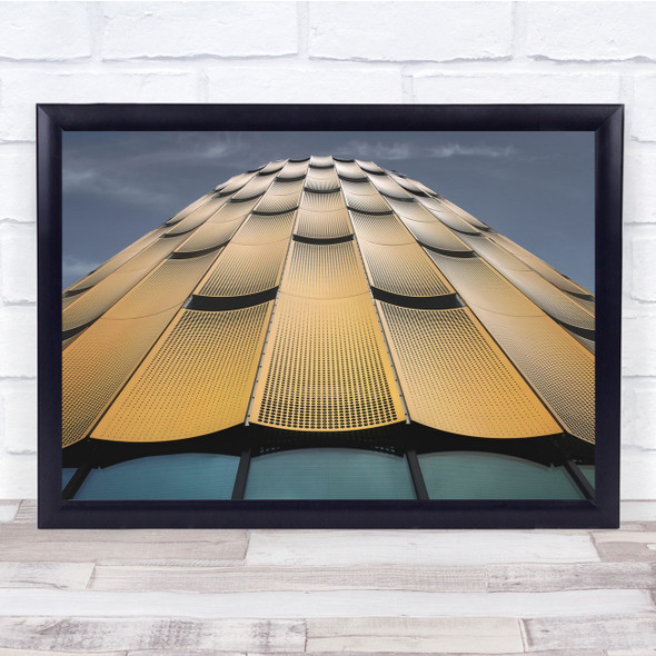 Architecture Gold Golden Panels Wall Facade Perspective Wall Art Print