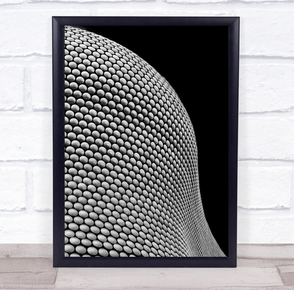 Bullring building multiple spots curved black and white Wall Art Print
