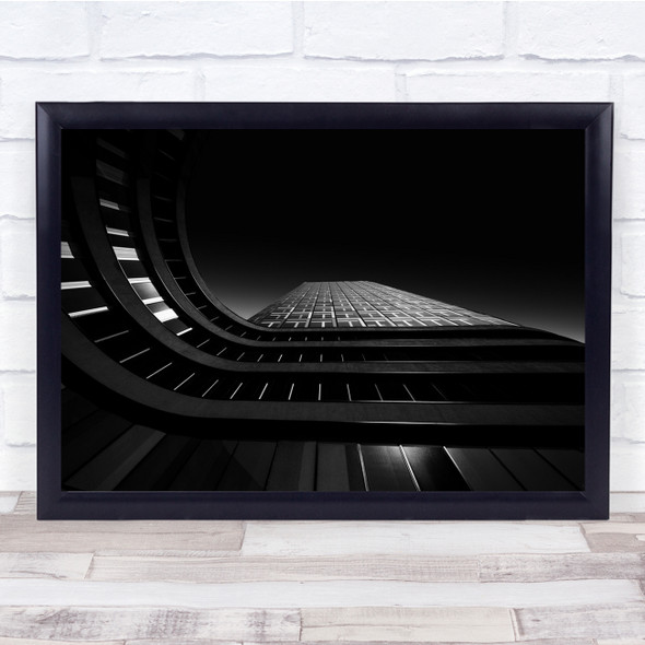 Curve Dark Building Architecture Facade Tall High Tower Wall Art Print